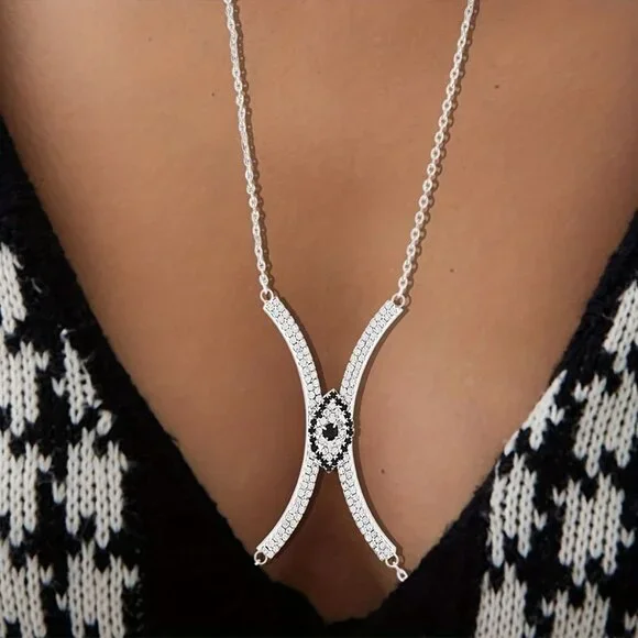 🆕 Seductive Rhinestone Body Chain Bra Necklace Jewelry For Women - Picture 4 of 10